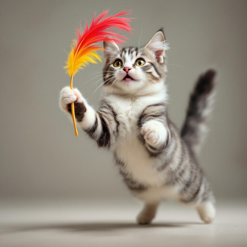 Bella's signature aerial feather catch!