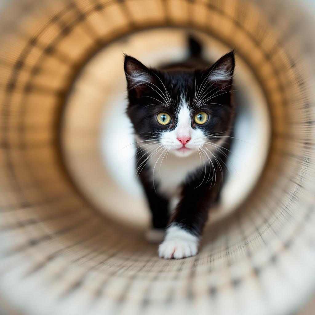 Thunder paws through the tunnel!