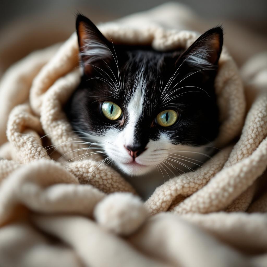 Even big cats love blanket burritos